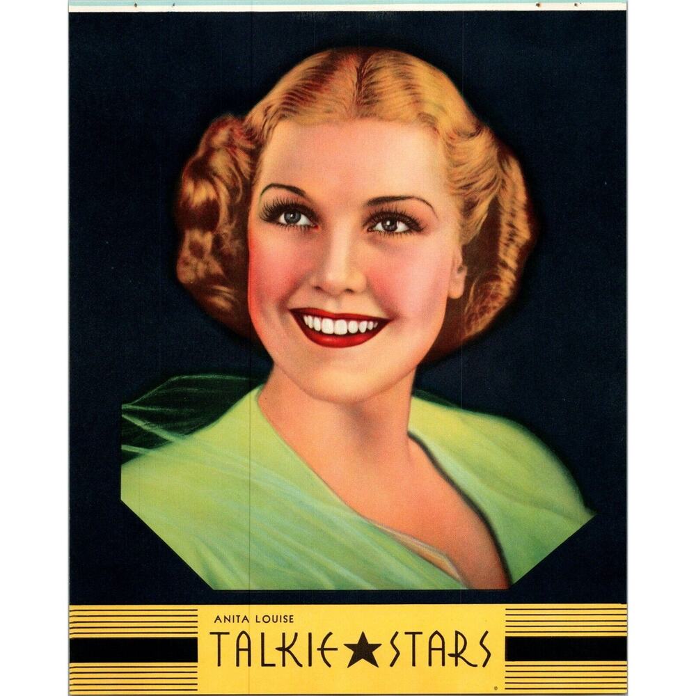 Vtg Art Print Talkie Stars Series Anita Louise 1940s Unframed - Picture 1 of 1